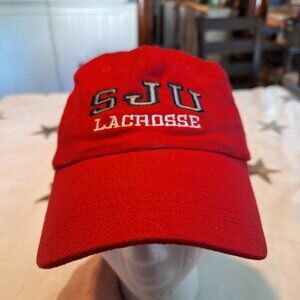 SJU‎ Lacrosse Red Baseball Style Hat Headshots Tag KC Caps Collegiate Adjustable